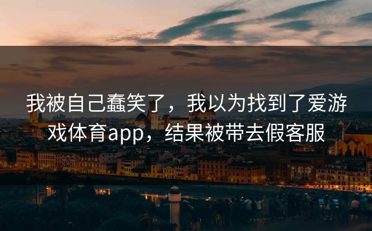 我被自己蠢笑了，我以为找到了爱游戏体育app，结果被带去假客服